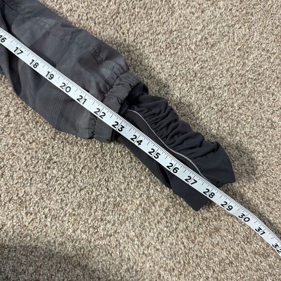 Lululemon gray nylon striped zipper hood zip up Run Hustle jacket size 6 - Picture 14 of 15